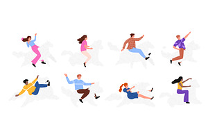 People Riding Cloud Horses Cartoon, a Person Illustration by Flashvector