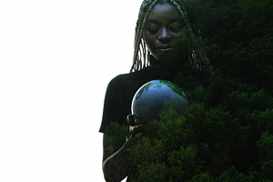 Planet love nature conservation green woman earth, a Person Photo by Photo Drive Studio