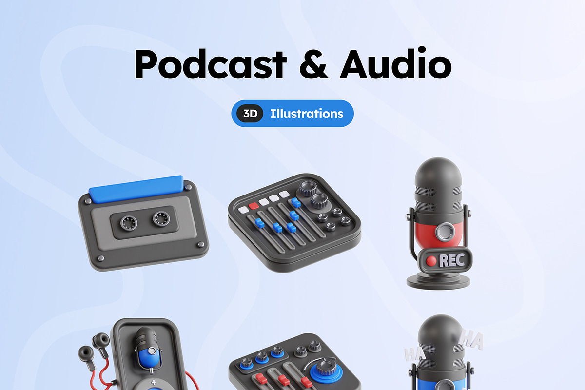 Podcast 3D Icons, an Object 3D Model by Rakata Studio (Photo 7 of 7)