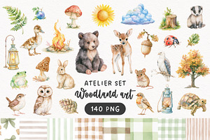 Woodland Atelier Clipart Bundle