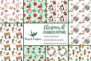 Christmas elves seamless patterns, a Seasonal Illustration by Winged Graphics (Thumbnail 3 of 4)