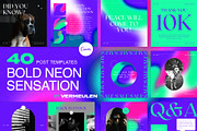 Instagram Social Media CANVA Neon, a Social Media Template by Vermeulen Design Studio (Thumbnail 1 of 8)