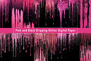 Pink Dripping Glitter Digital Paper, a Texture Graphic by Dream Creation (Thumbnail 1 of 6)