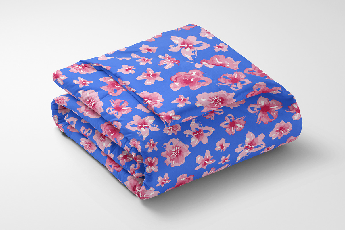 Pink Watercolor Flowers, a Pattern Graphic by MalyskaStudio (Photo 12 of 13)