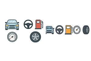 Car icons representing various, a Transportation Illustration by ZinetroN