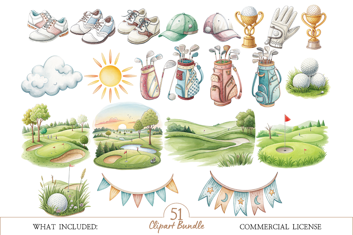 Future Golfer Nursery Art Pack, an Illustration by MockupWizard (Photo 3 of 5)