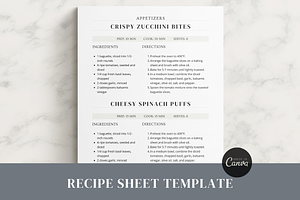 2 Recipes Page Template CANVA