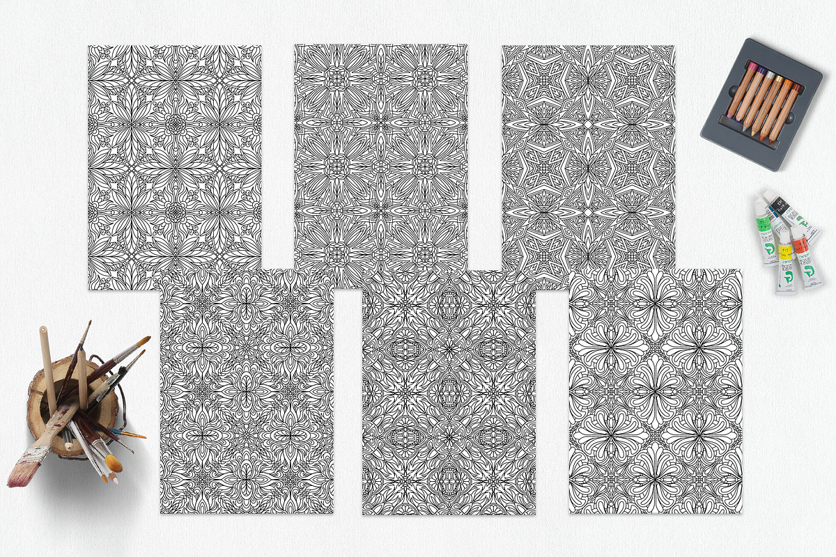 Patterns for coloring PDF,JPG vol-10, a Brochure Template by dnapslvsk (Photo 4 of 6)