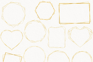 Gold Frame Clipart, Geometric Gold