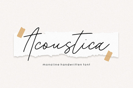 Acoustica Monoline Handwritten Font, a Handwritten Font by Balpirick Studio