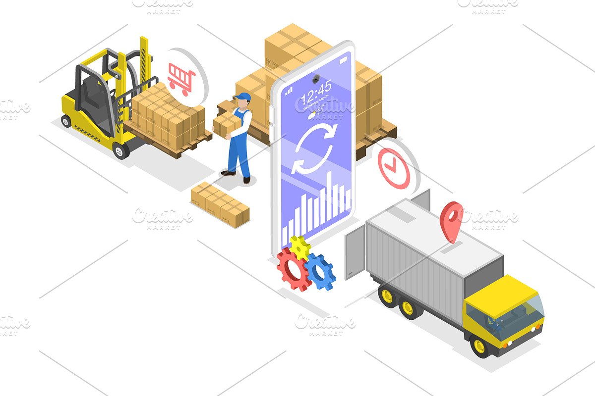Delivery Services Set 01, a Work Illustration by AndriiStore (Photo 9 of 11)