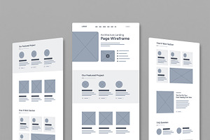 Architecture Landing Page Wireframe, a Wireframe Template by MightyDesign