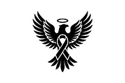 Breast Cancer Angel Eagle SVG, a Seasonal Illustration by balal (Thumbnail 9 of 11)