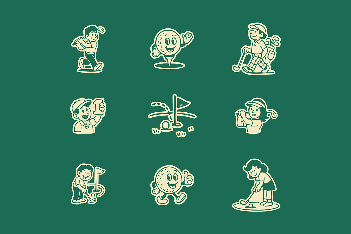 Golf Mascot Graphic, a Sport Illustration by Skilline Supply Co. (Photo 3 of 12)