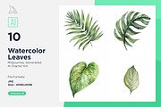 Watercolor Leaves 10 Set Vol 12, a Nature Photo by shahsoft (Thumbnail 1 of 2)
