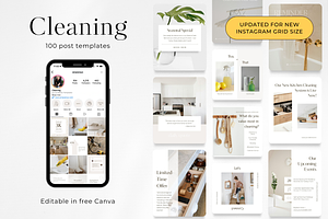 100 Cleaning Business Post Templates, a Social Media Template by PatternLab.