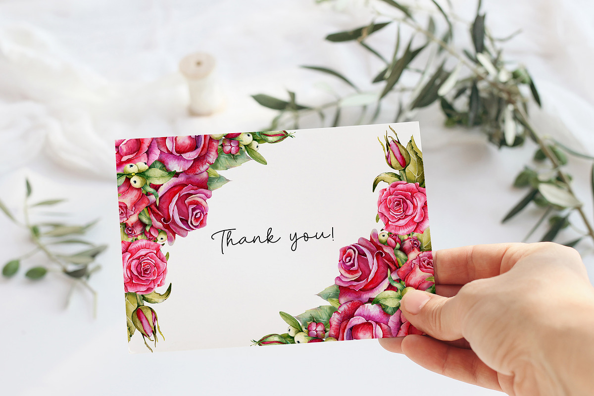 Red roses, floral watercolor set, an Illustration by Artmanata (Photo 16 of 16)
