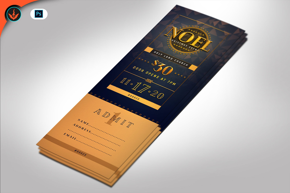 Art Deco Gala Ticket Template, a Templates & Theme by SeraphimChris (Photo 1 of 7)