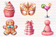Coquette New Year's Party Clipart, an Illustration by CreationArt (Thumbnail 3 of 5)