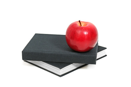 red apple on a book, a School & Education Photo by Serg64