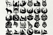Wolf SVG Bundle. Howling Wolf, an Animal Illustration by DENIDigitalArtSudio (Thumbnail 8 of 8)