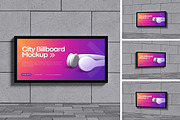 City Billboard Mockup, an Advertising Mockup by Pikachudesign (Thumbnail 1 of 5)