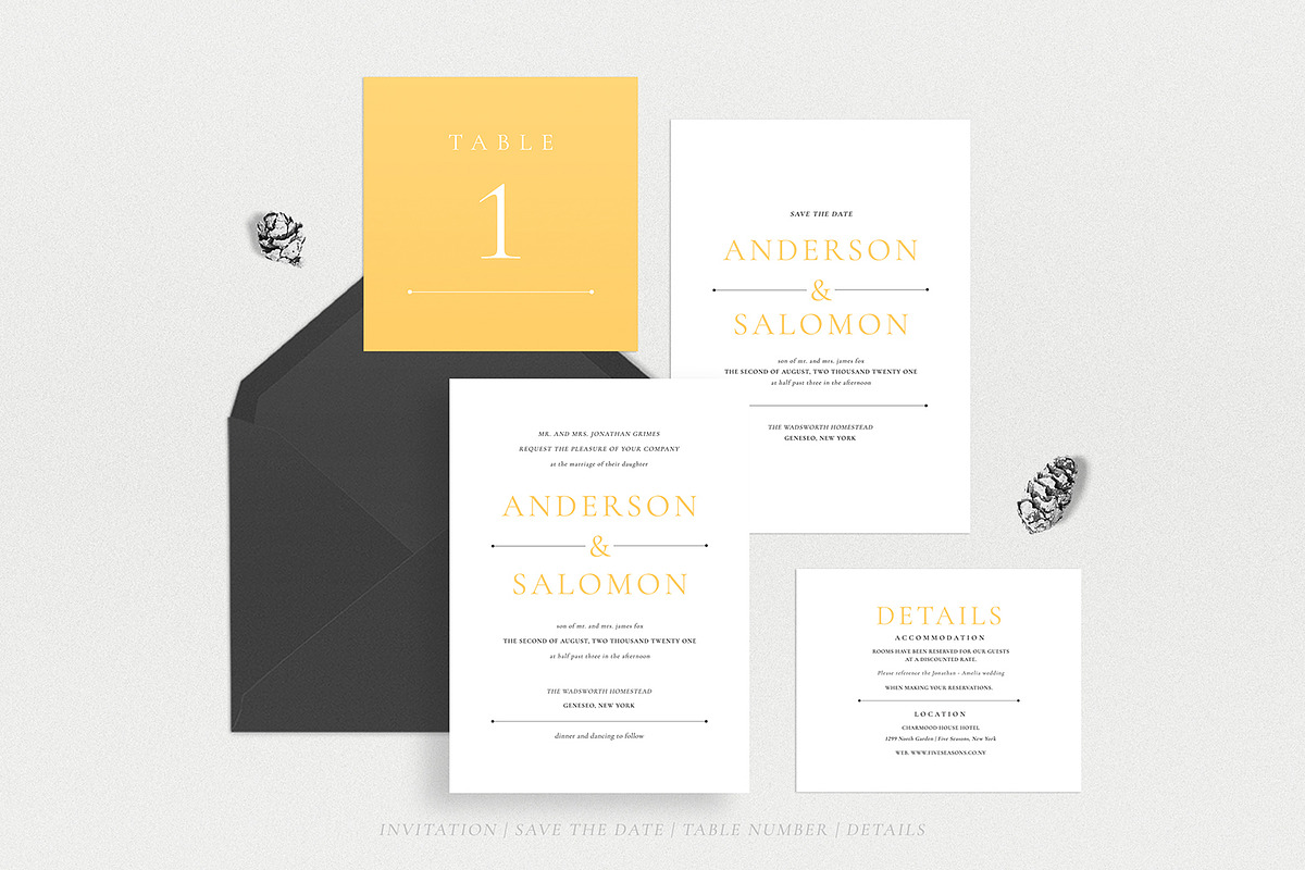 Minimal Wedding Invitation Suite, an Invitation Template by Azka Creative (Photo 2 of 5)