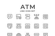 Set line icons of ATM, an Outline Icon by motorama (Thumbnail 1 of 2)