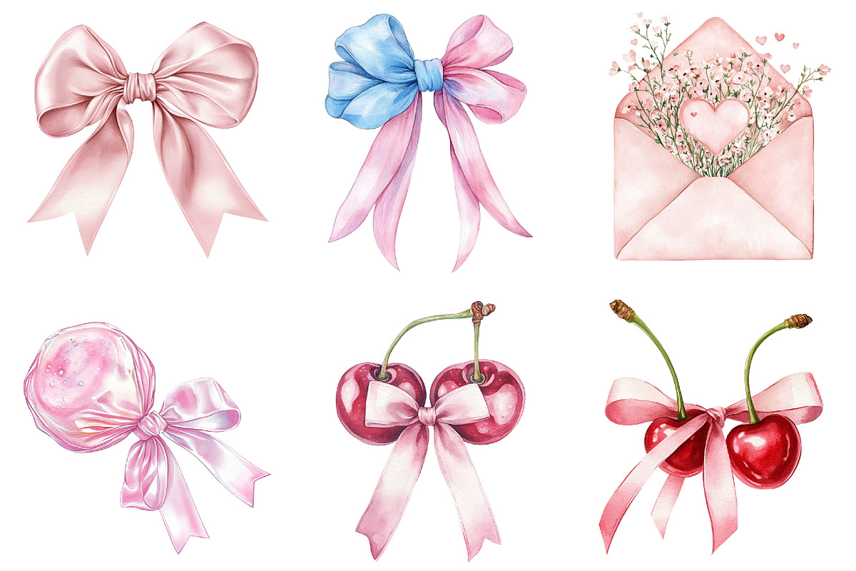 Watercolor Pastel Birthday Clipart, a Seasonal Illustration by CitraGraphics (Photo 2 of 6)