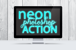 Turquoise Neon Photoshop Action