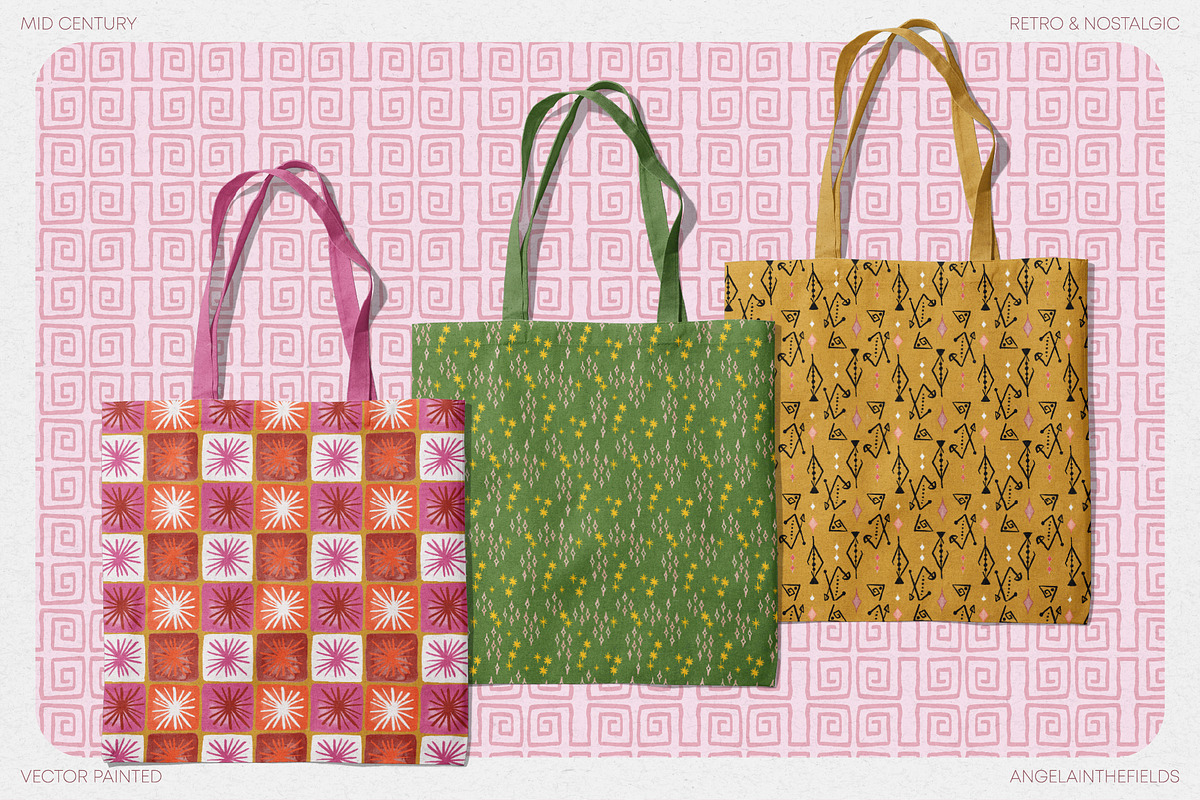 Mid Century Vector Patterns, a Pattern Graphic by angelainthefields (Photo 6 of 10)