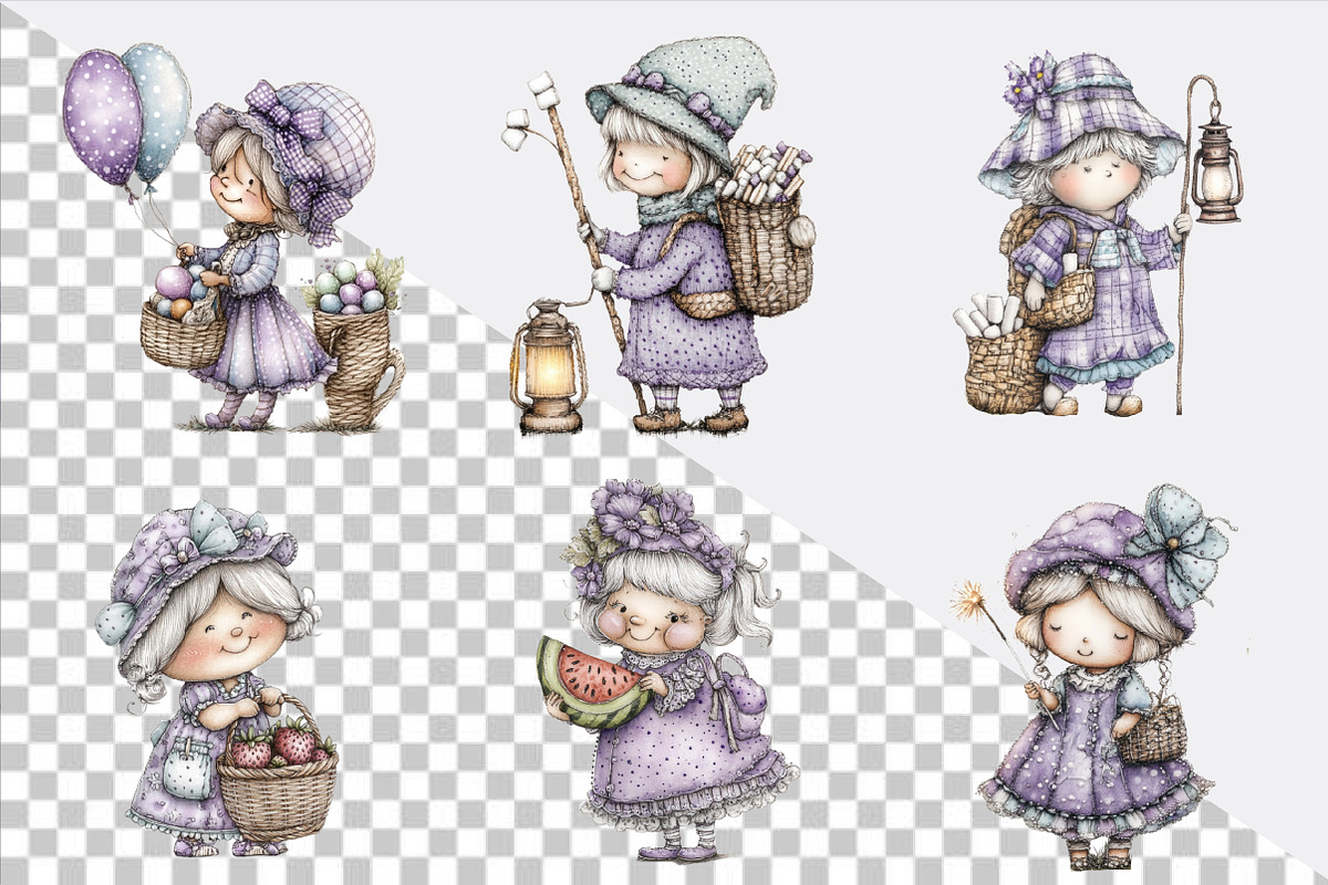 Summer Funny Grandma Clipart Bundle., an Illustration by SVGArt (Photo 2 of 9)