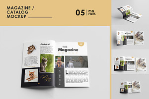 5 Realistic Magazine Mockup