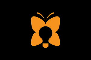 Creative Butterfly Bulb Concept Logo