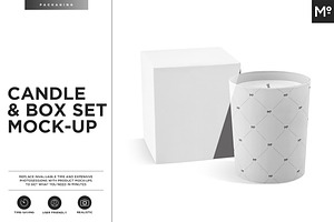 Candle And Box Set Mock-up