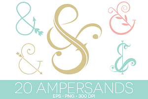 20 Ampersands EPS And PNG