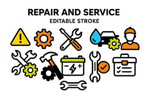 Repair and service tools and icons, an Illustration by ZinetroN