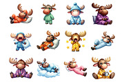 Funny Moose Sublimation Clipart, an Illustration by SinaCreation (Thumbnail 2 of 7)