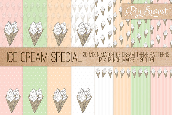 Ice Cream 20 Pattern Set preview 5
