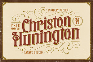 Christon Hunington Vintage Font, a Serif Font by HansCo Studio