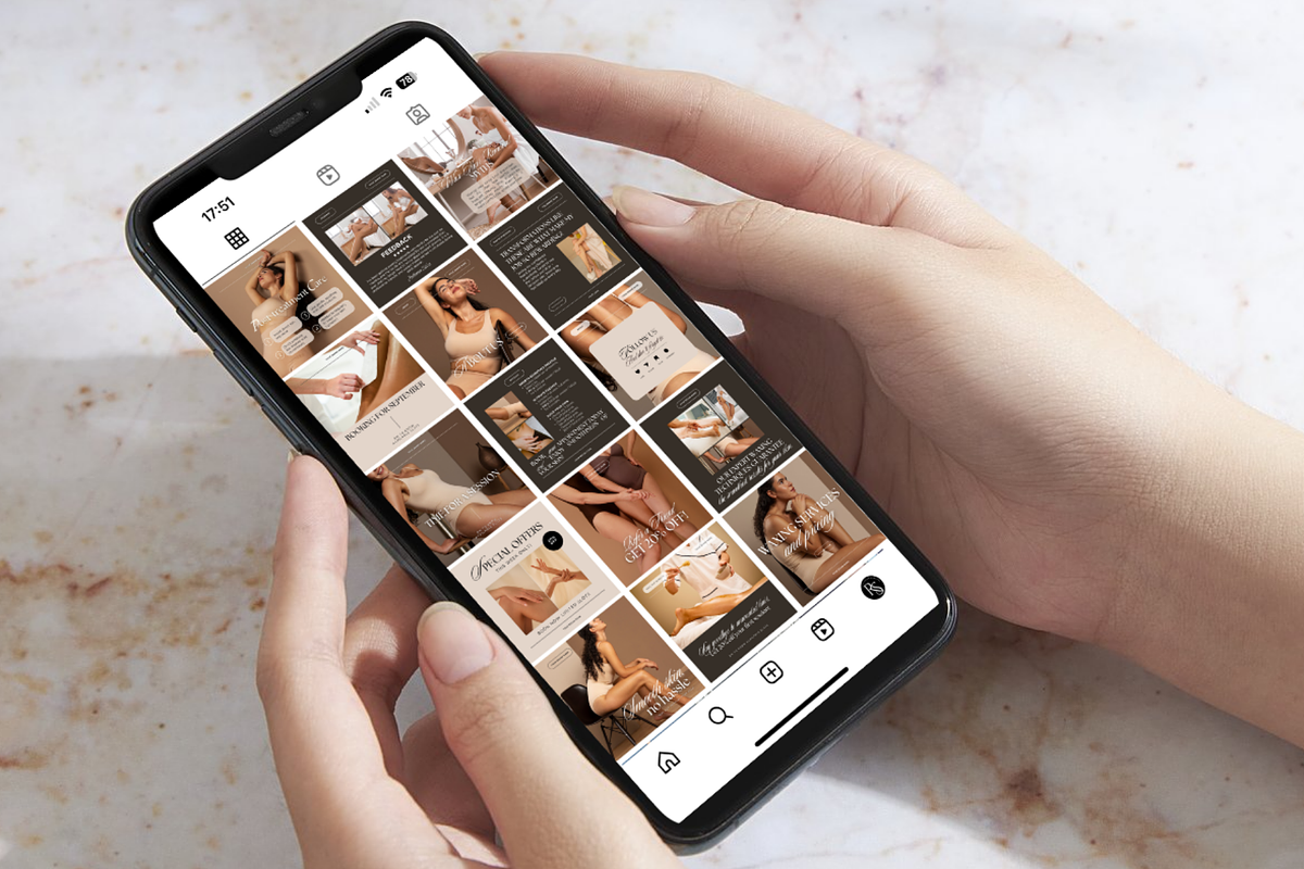 Waxing Hair Removal Instagram Canva, a Social Media Template by DesignsbyMariaStudio (Photo 4 of 10)