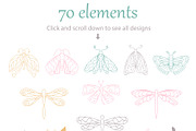 Moths and Dragonflies set & patterns, a Background Graphic by Svetlana Avv (Thumbnail 2 of 7)