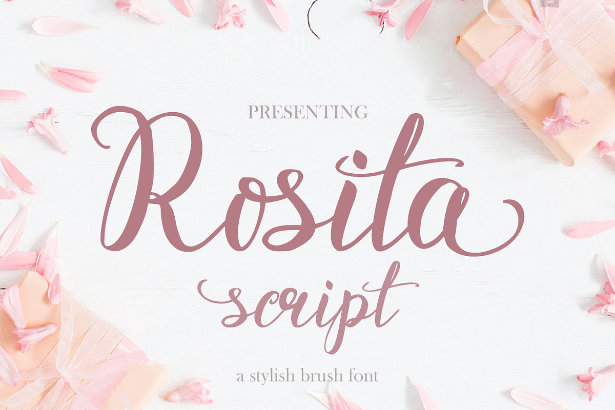 Rosita script - stylish brush font, a Script Font by Astarte_design (Photo 1 of 12)