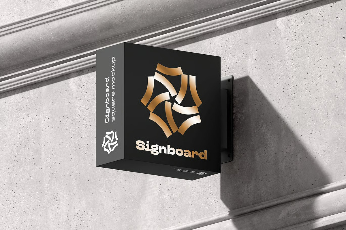 Signboard Square Mock-up, an Advertising Mockup by zippypixelstudio (Photo 15 of 15)