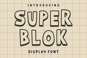 Super Blok outline cartoon font, a Blackletter Font by Fourteen Letter