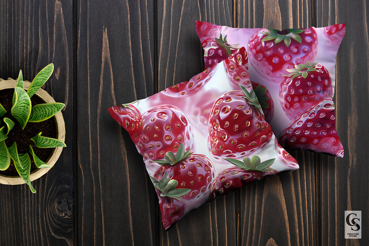 3D Glossy Red Strawberry Patterns, a Pattern Graphic by Creative Store (Photo 5 of 5)