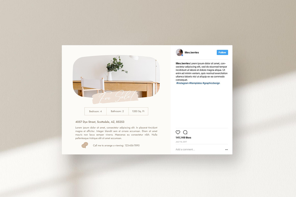 Real Estate Instagram Post Template, a Social Media Template by LiliesandBerries (Photo 19 of 22)