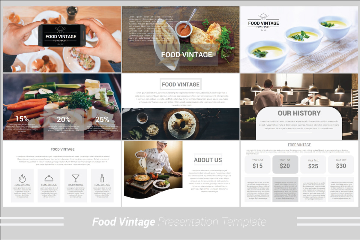 Food Vintage Powerpoint Template, a Presentation Template by Presentation Official (Photo 2 of 13)