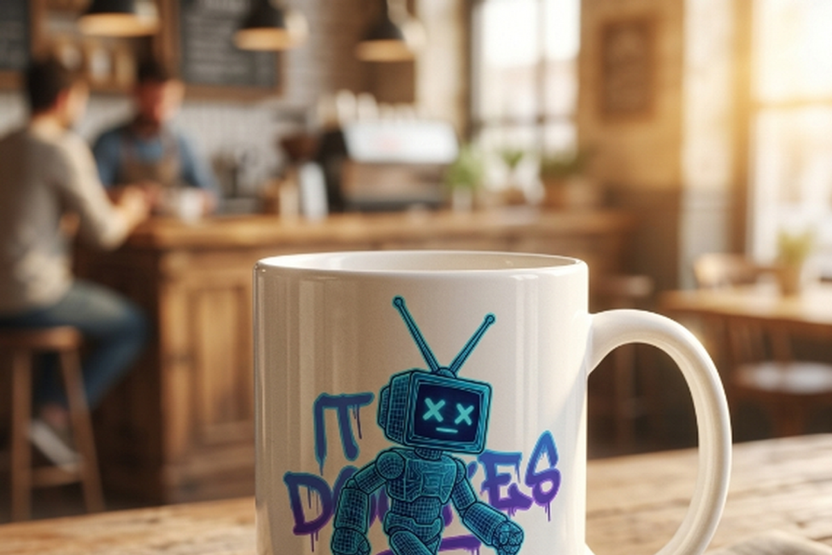 Retro TV Head Robot Walking, a Shirt Mockup by Vector Stall (Photo 7 of 14)
