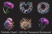 Ironweed Flower Watercolor Clipart, an Illustration by RobertsArt (Thumbnail 3 of 8)